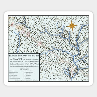 Battle of Alamance Map V.2 (Back Print) Sticker